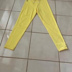 Reebok Lycra Yellow Gym Pants. Y2K. Small